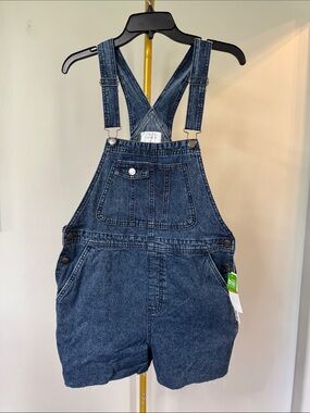 Tinseltown Dark Blue Denim Short bib Overalls NWT S